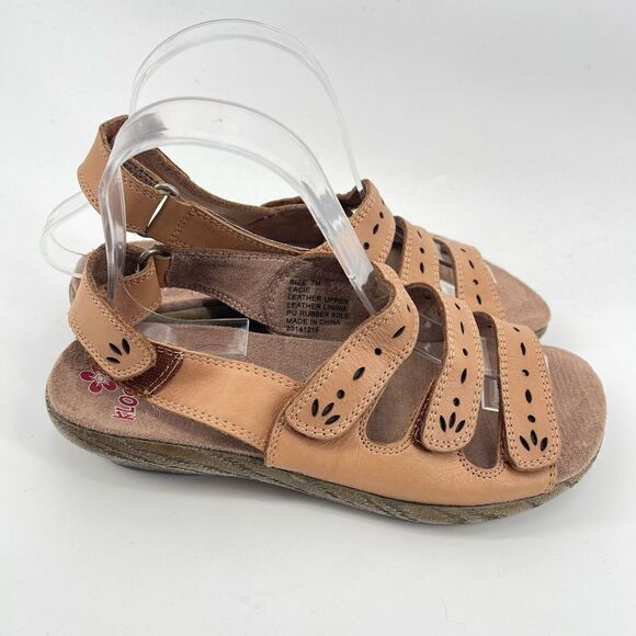 Klogs Womens Strappy Sandals Leather Low Heels Wedge Brown Size 7M - Picture 11 of 13